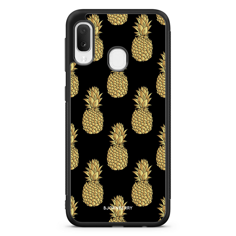 Samsung Galaxy A20e Case - Gold Pineapples