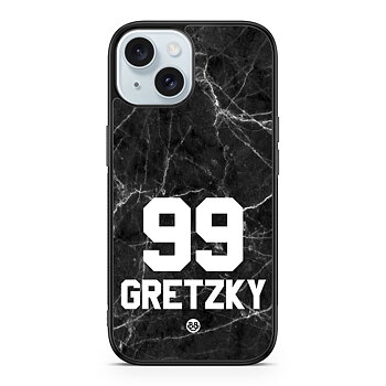 iPhone 15 Custom Skal - Svart Marmor Nummer