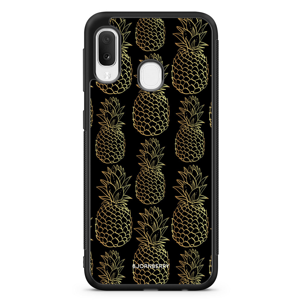 Samsung Galaxy A20e Case - Gold Pineapples