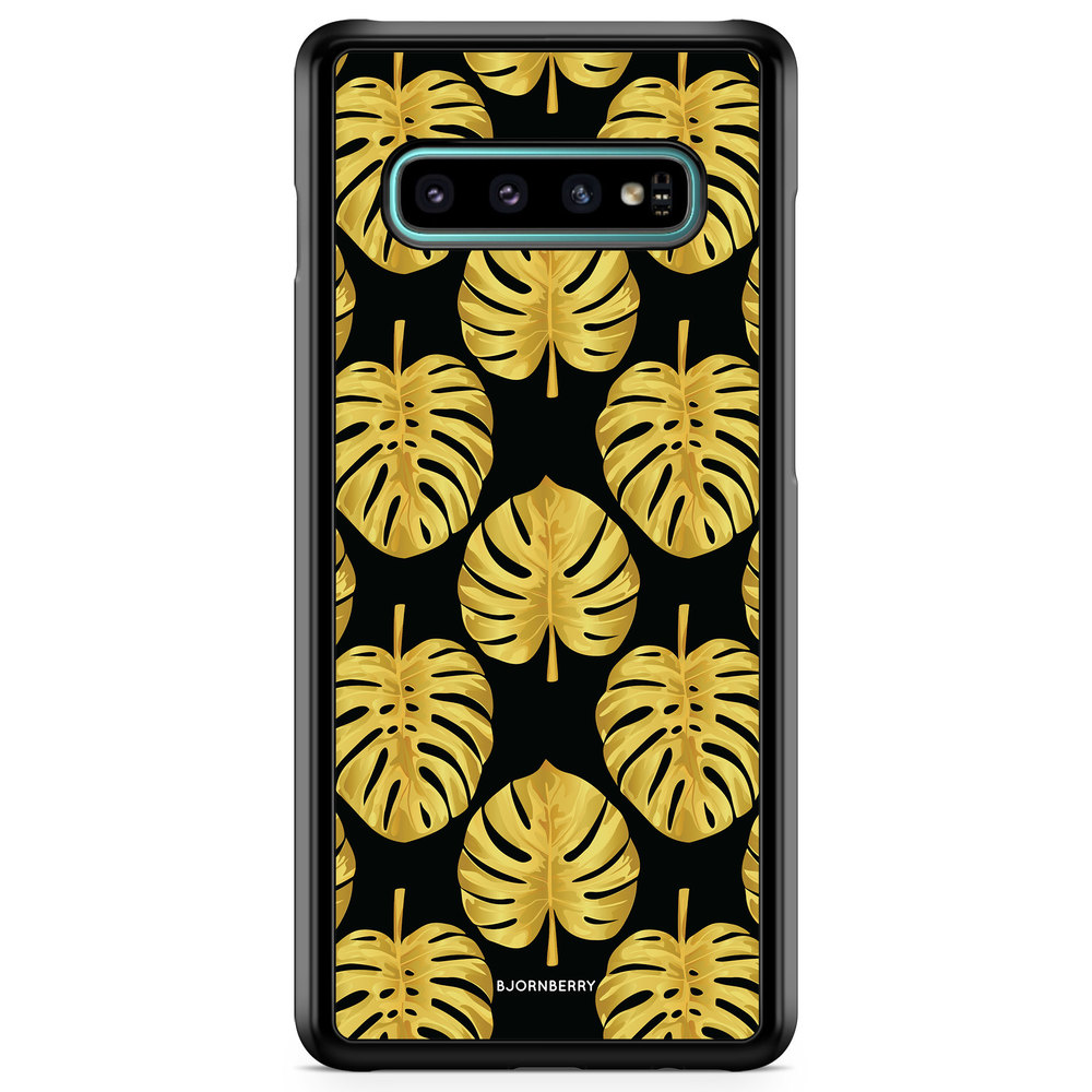 Samsung Galaxy S10 Plus Case - Gold Monstera