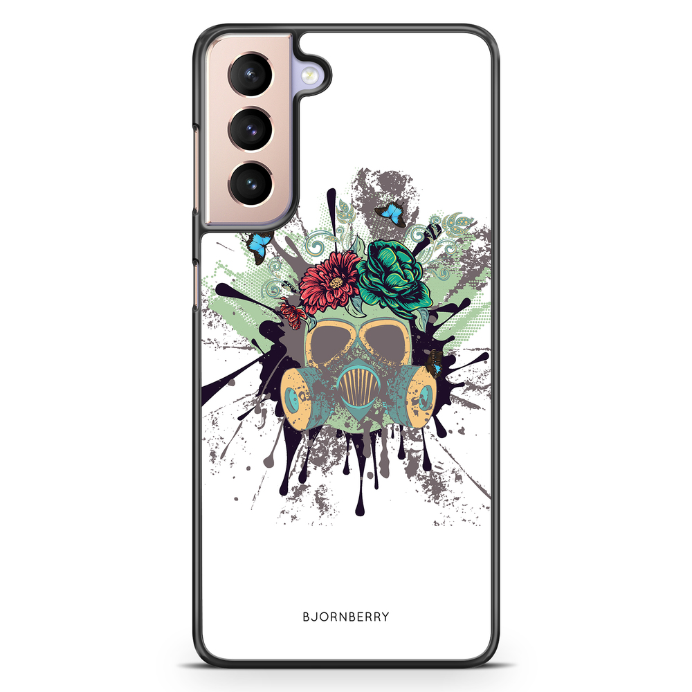 Samsung Galaxy S21 Case - Gas Mask Flowers