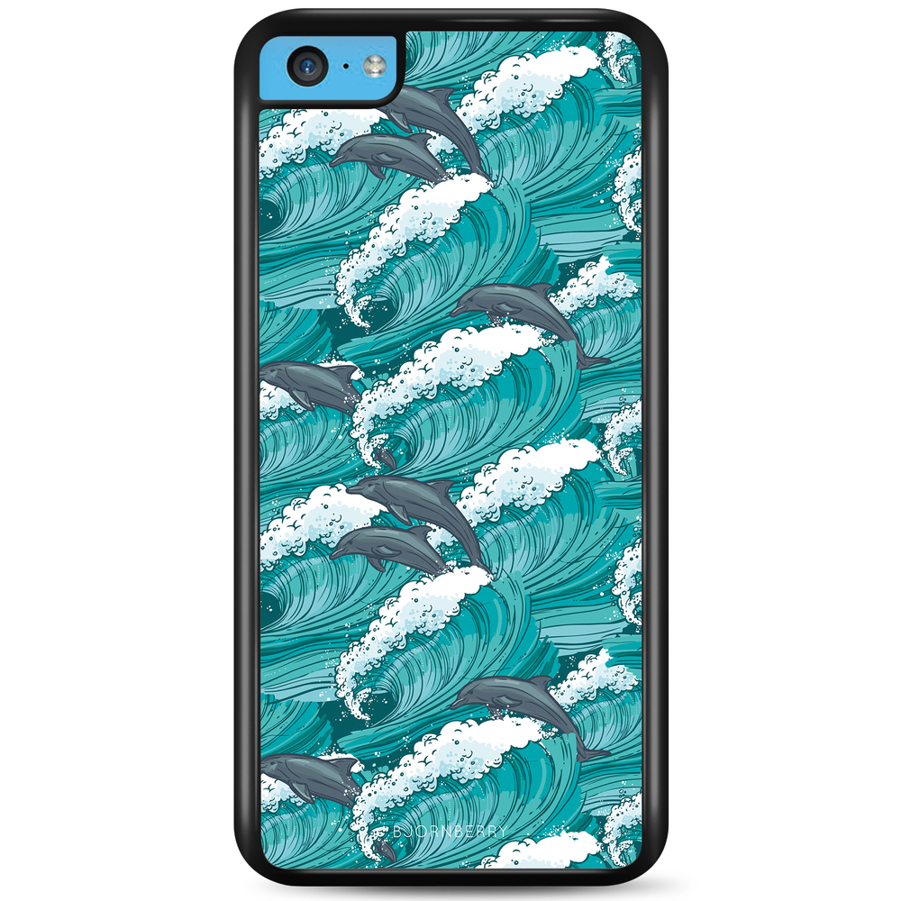 iPhone 5C Case - Waves And Dolphins