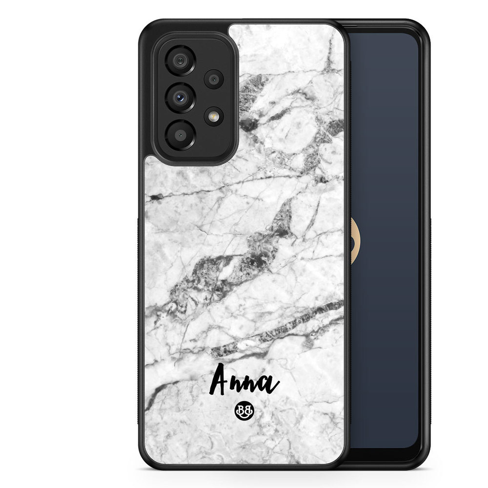 Samsung Galaxy A33 5G Custom Case - White Marble Name