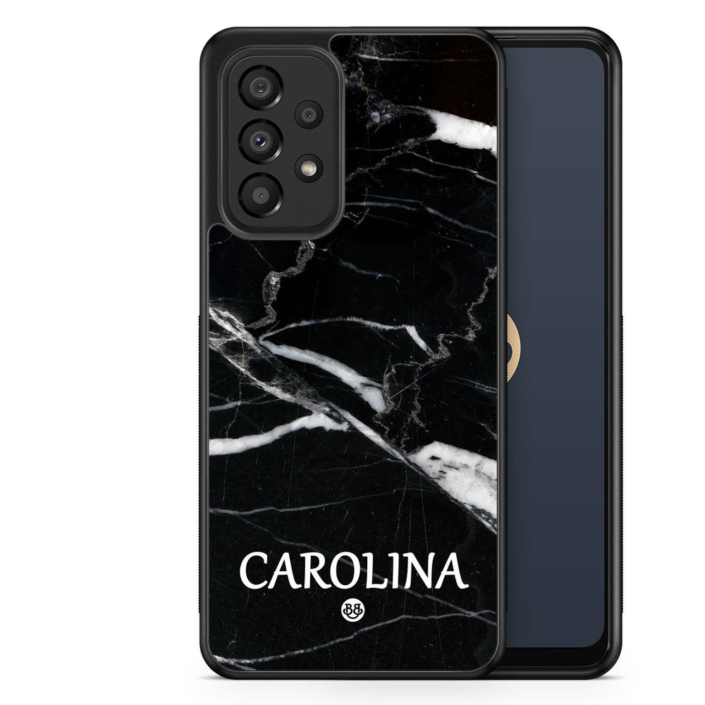Samsung Galaxy A33 5G Custom Case - Black Marble Name