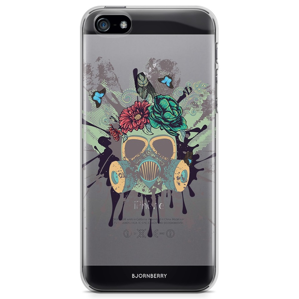 iPhone 5/5S/SE (2016) TPU Case - Gas Mask Flowers