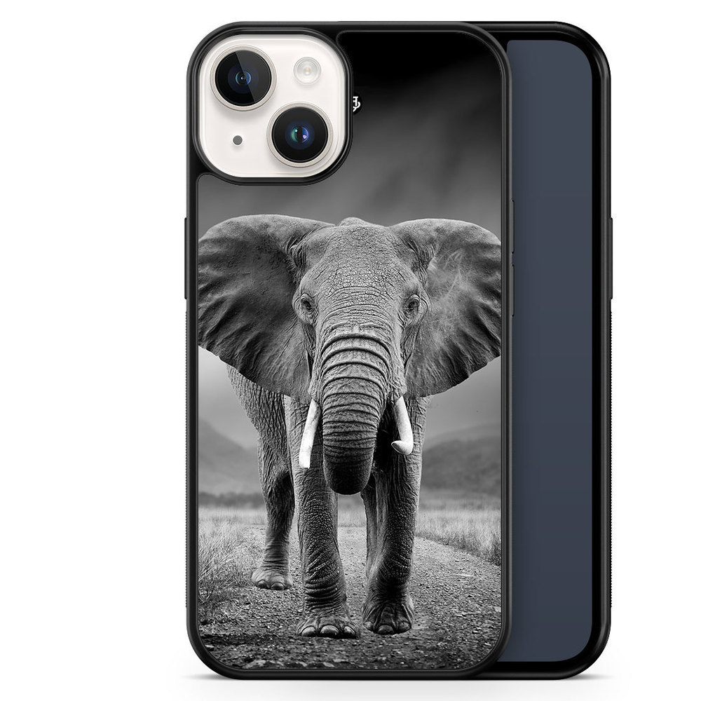 iPhone 14 Case - Black/white Elephant