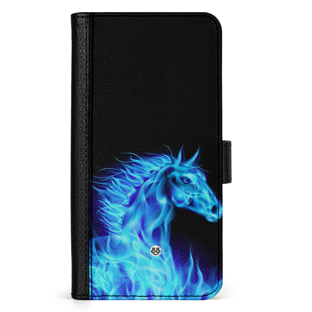 Google Pixel 9 Pro XL Wallet Case - Flames Horse Blue