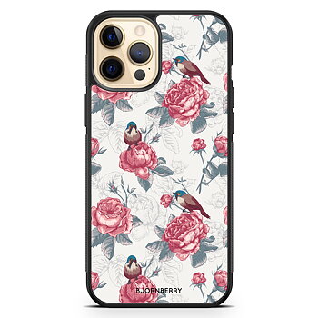 iPhone 12 Pro Max Skal - Rosor & Fåglar