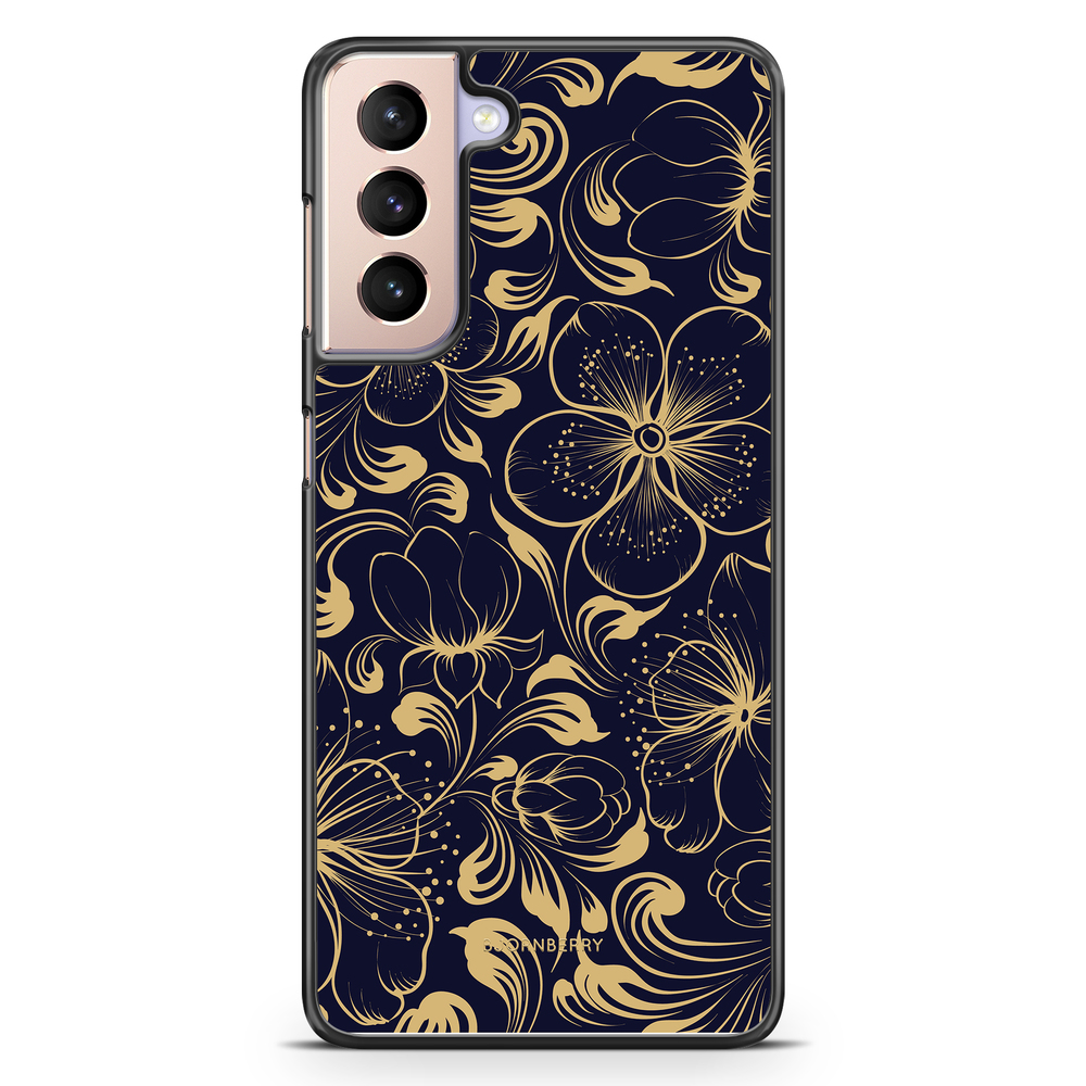Samsung Galaxy S21 Case - Dark Blue Flowers