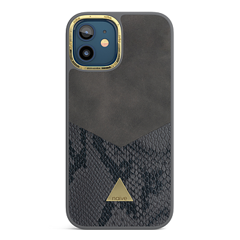 Naive iPhone 12 Smooth Case - Grey/Snake