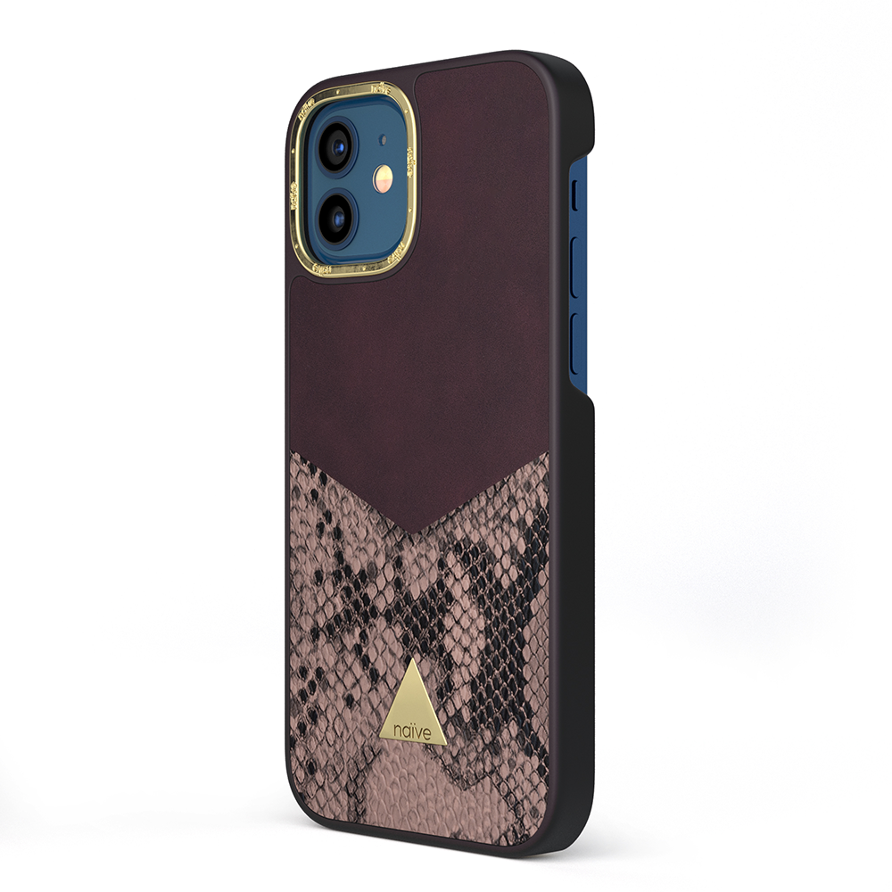 Naive iPhone 12 Smooth Case - Plum/Snake - 2