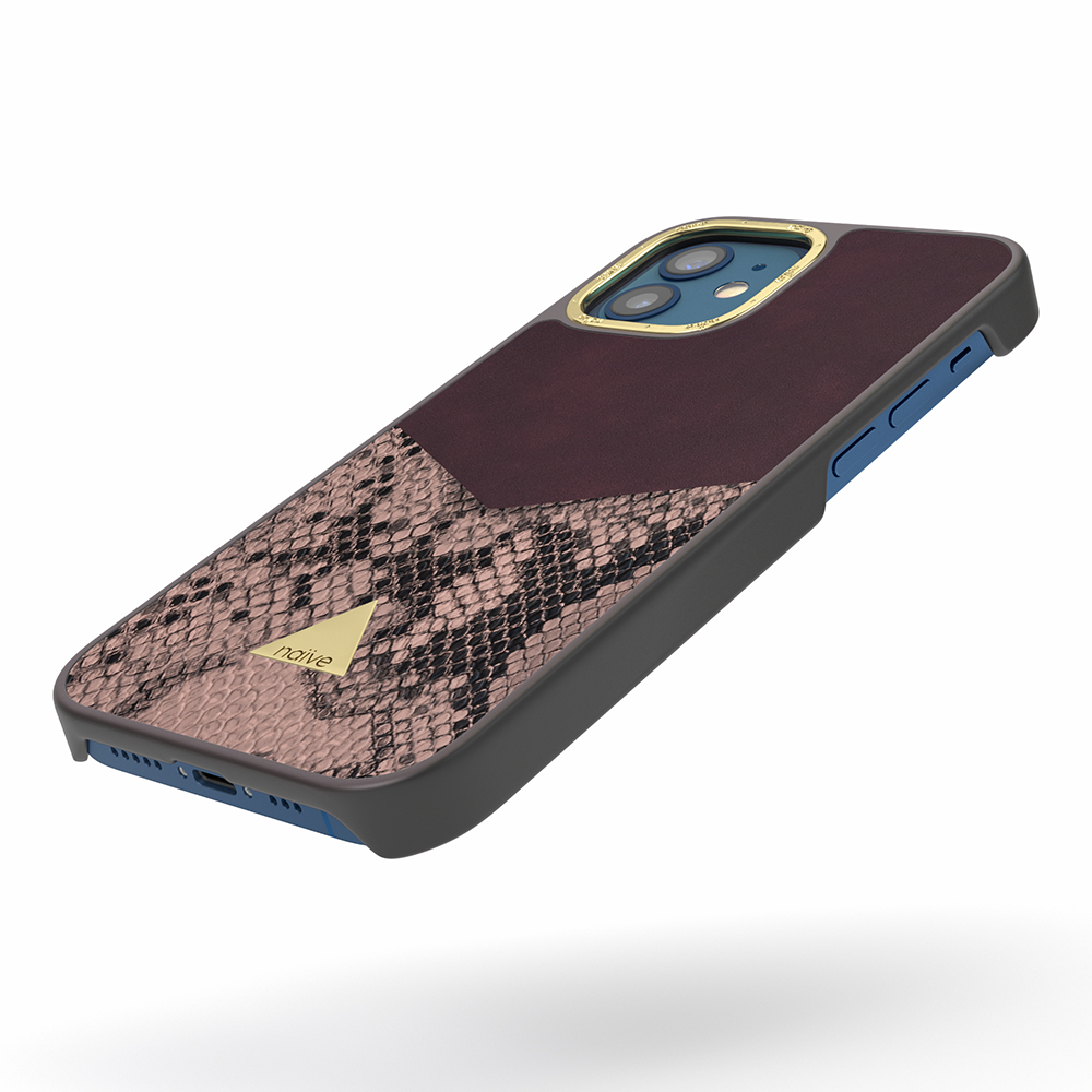 Naive iPhone 12 Mini Smooth Case - Plum/Snake - 3