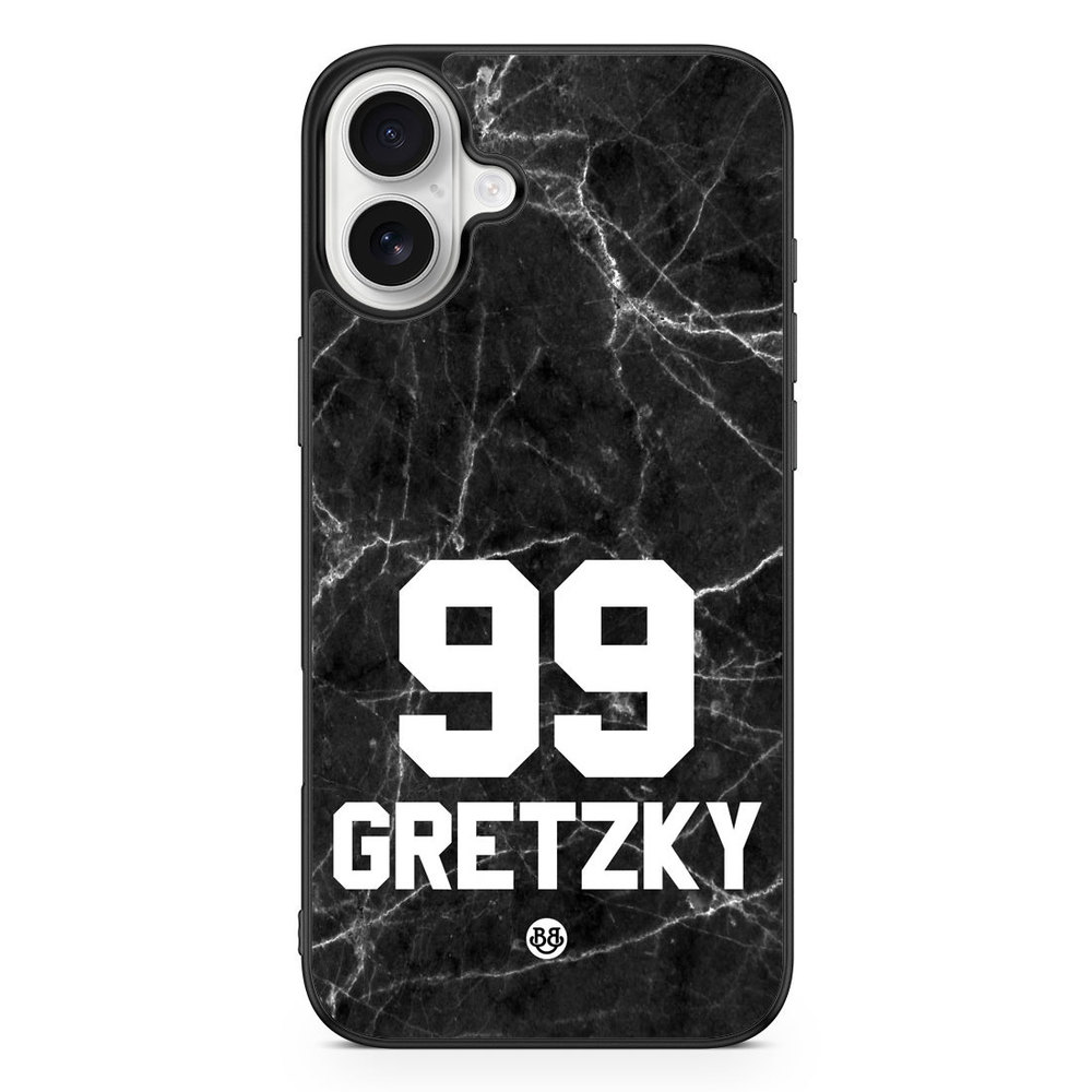 iPhone 16 Plus Custom Case - Black Marmor Number