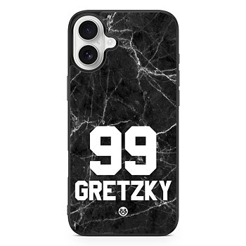 iPhone 16 Plus Custom Skal - Svart Marmor Nummer