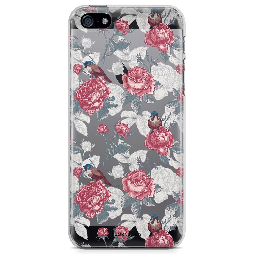 iPhone 5/5S/SE (2016) TPU Case - Roses and Birds