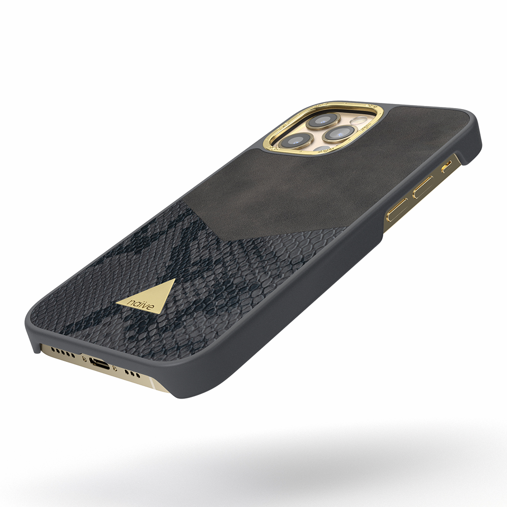 Naive iPhone 12 Pro Max Smooth Case - Grey/Snake - 3