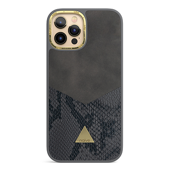 Naive iPhone 12 Pro Max Smooth Skal - Grey/Snake