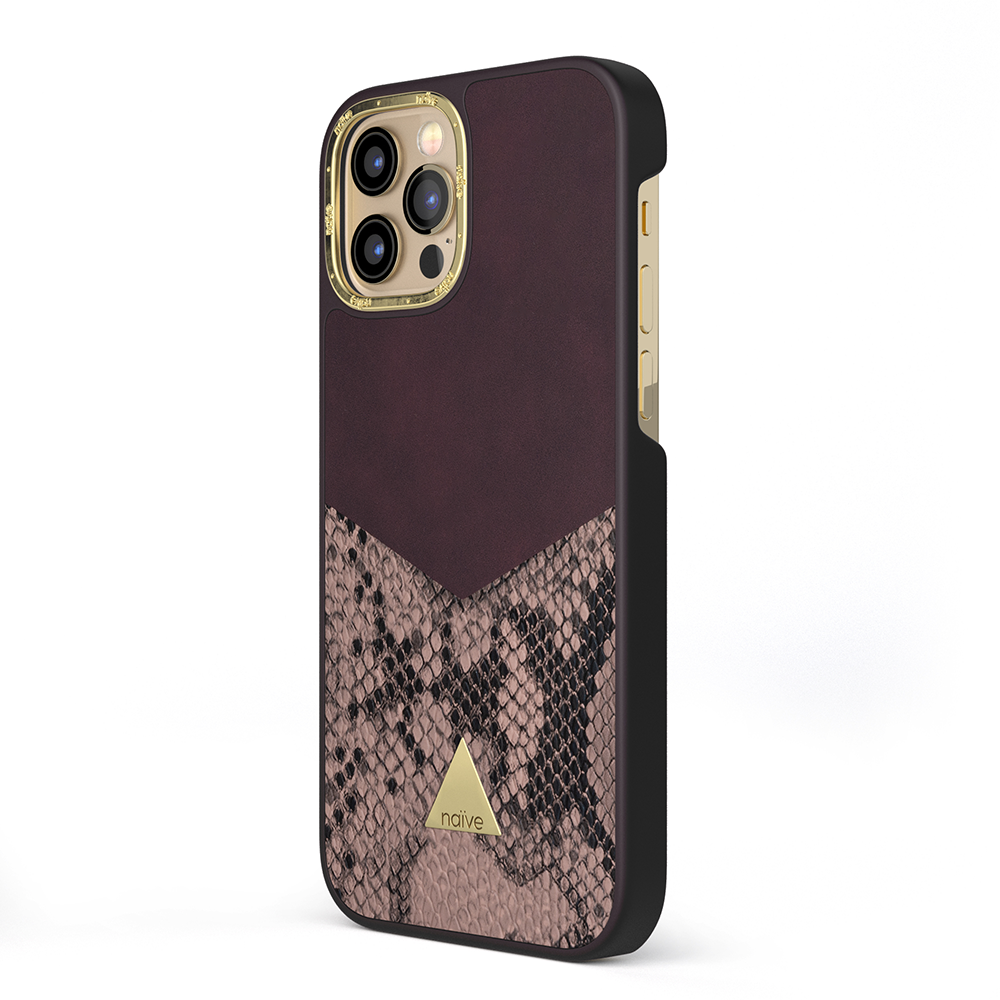 Naive iPhone 12 Pro Max Smooth Case - Plum/Snake - 2