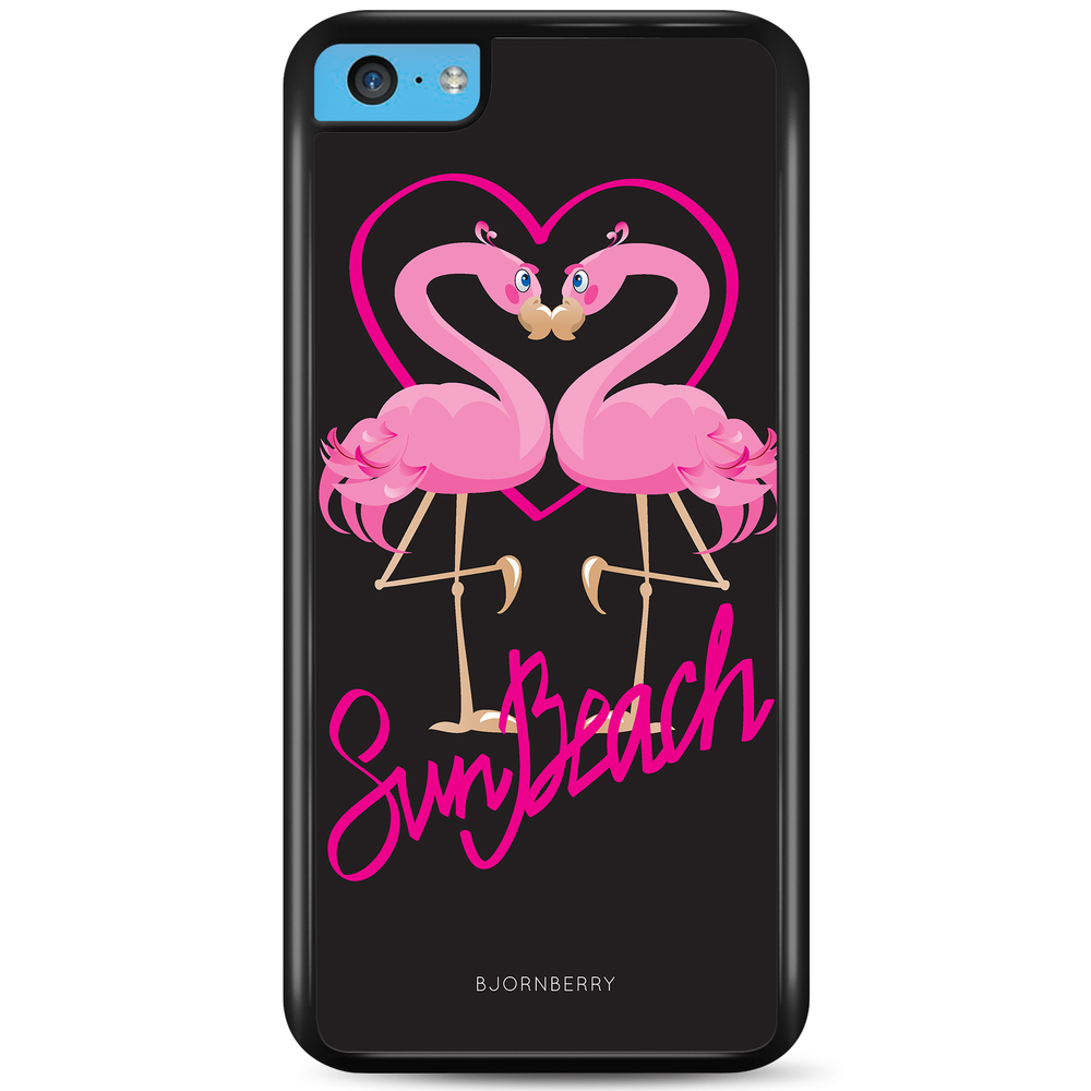 iPhone 5C Case - Sun Beach Flamingo