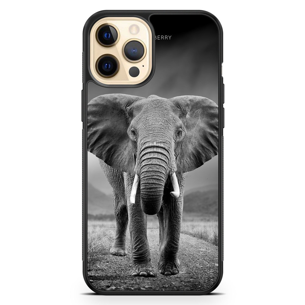 iPhone 12 Pro Max Case - Black/White Elephant
