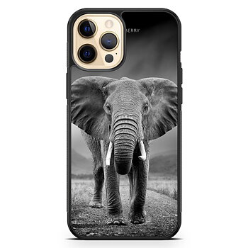 iPhone 12 Pro Max Skal - Svart/Vit Elefant