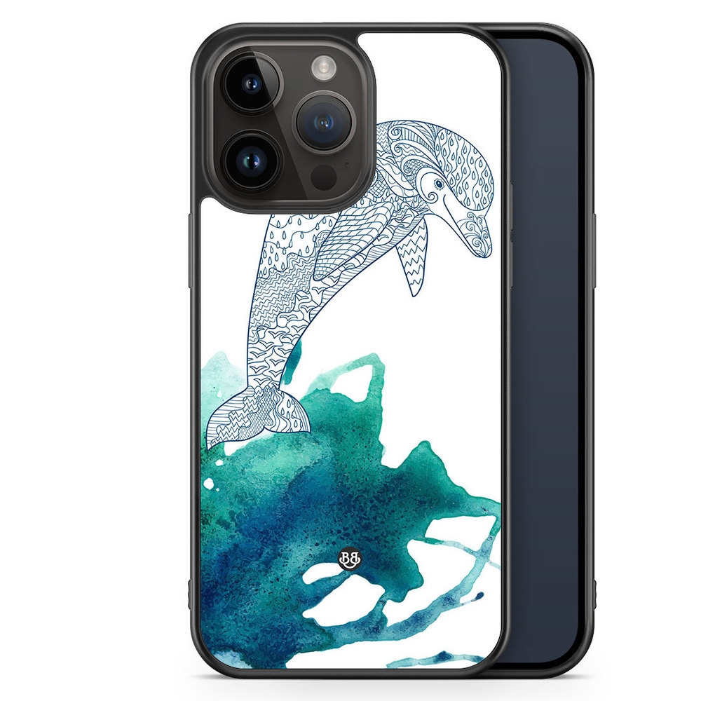 iPhone 14 Pro Max Case - Mandala Dolphin