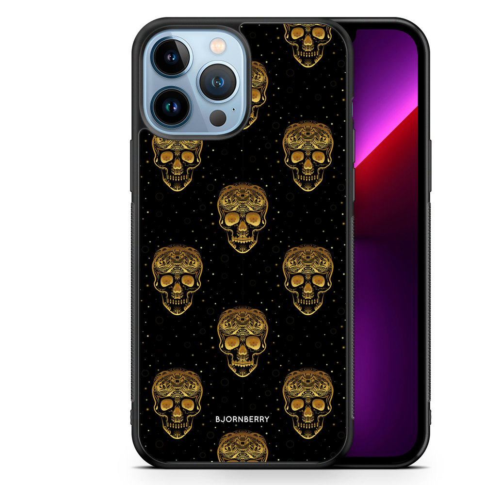 iPhone 13 Pro Max Case - Gold Skulls