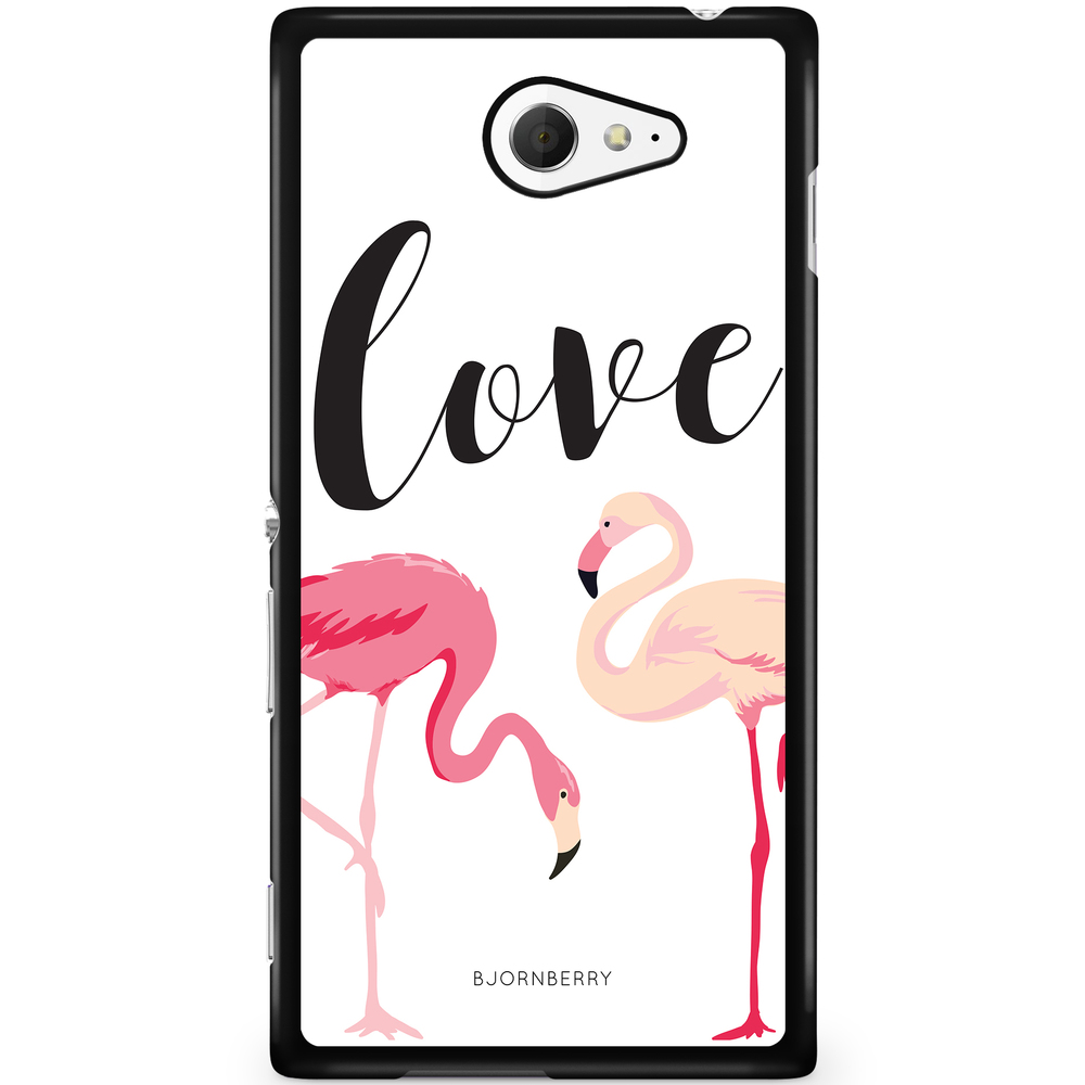 Sony Xperia M2 Aqua Case - Love Flamingo