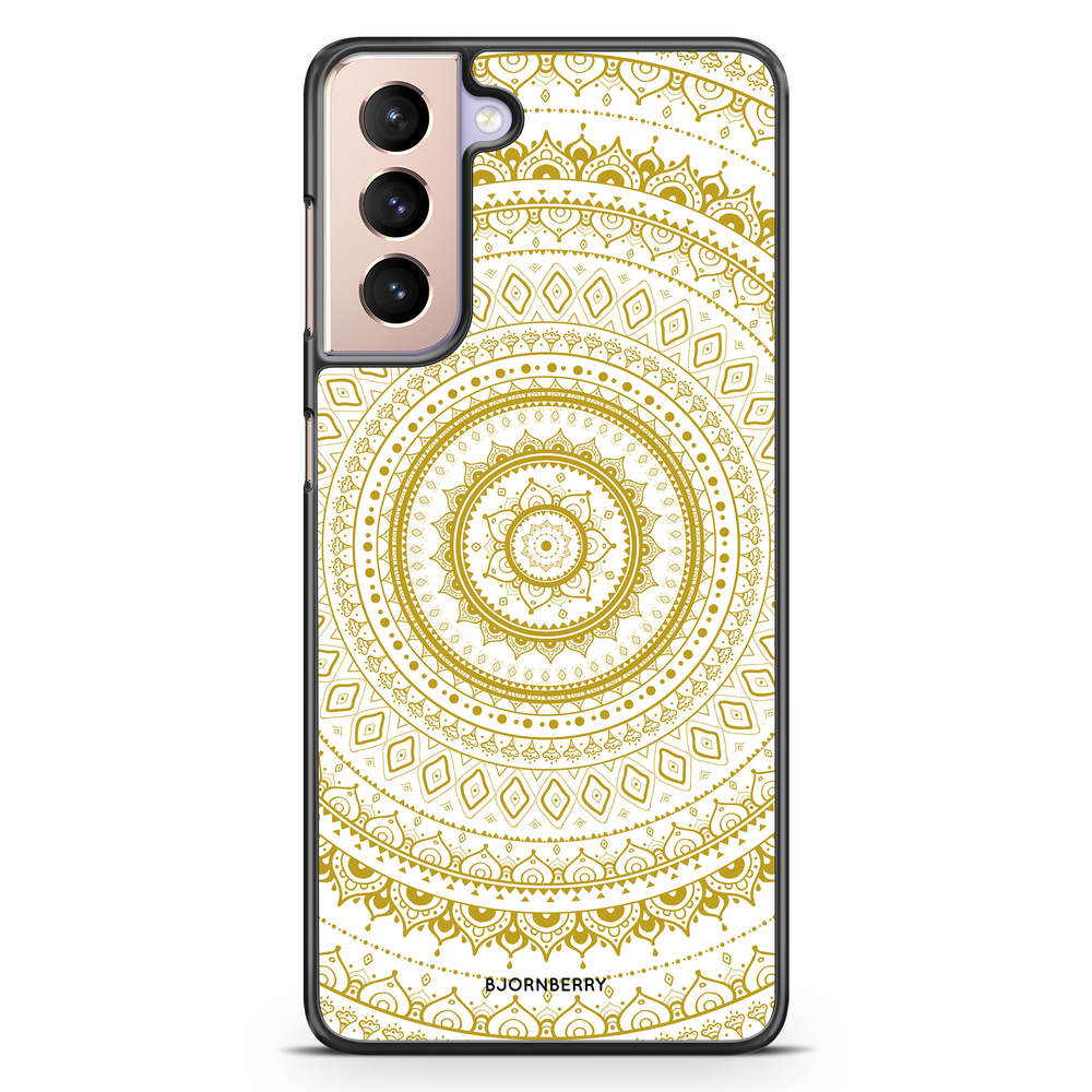 Samsung Galaxy S21 Case - White Gold Mandala