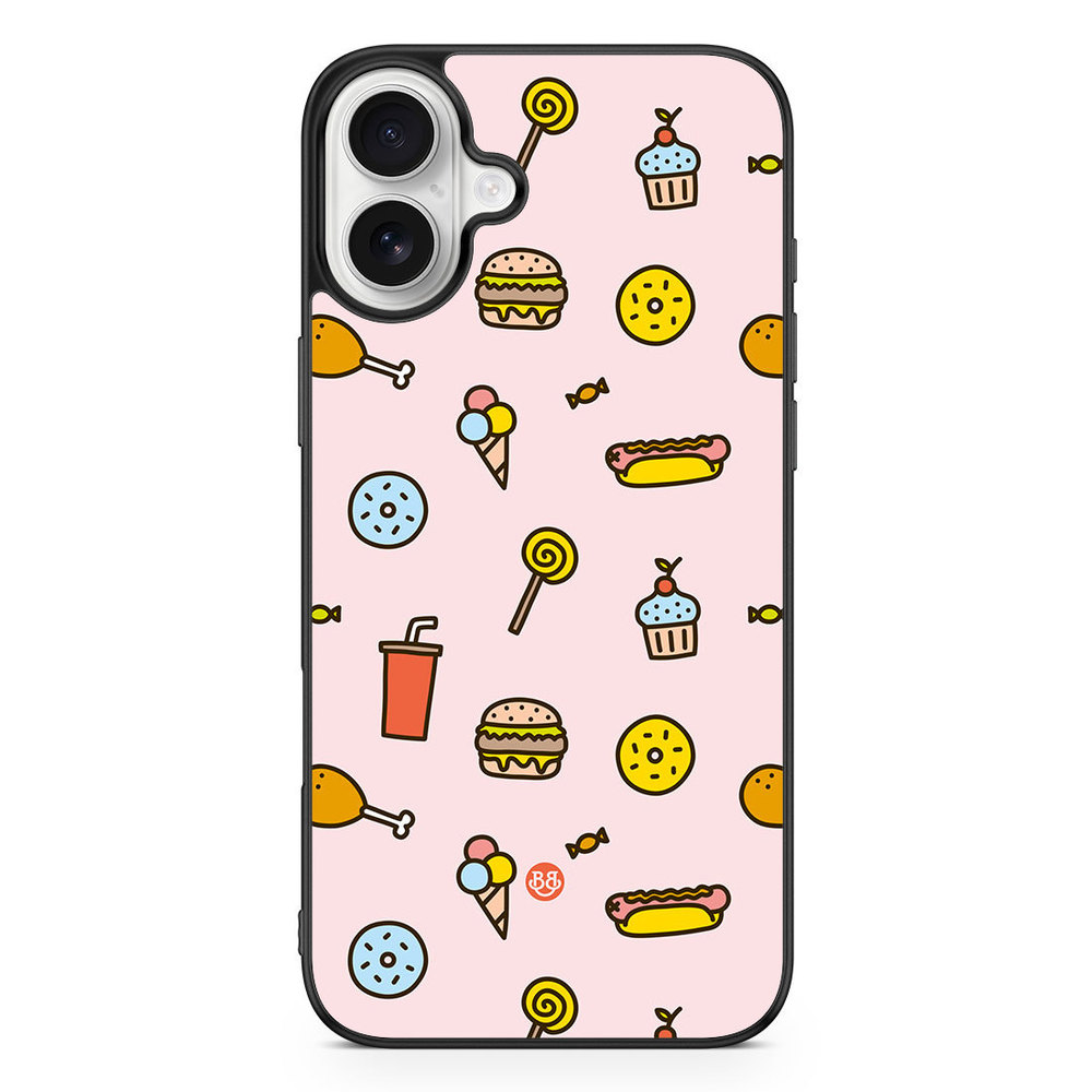 iPhone 16 Plus Case - Junk food Pattern