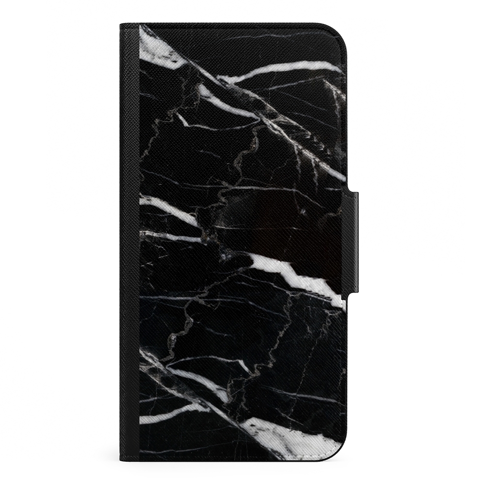Naive Samsung Galaxy S21 Plus Wallet Case- Black Marble
