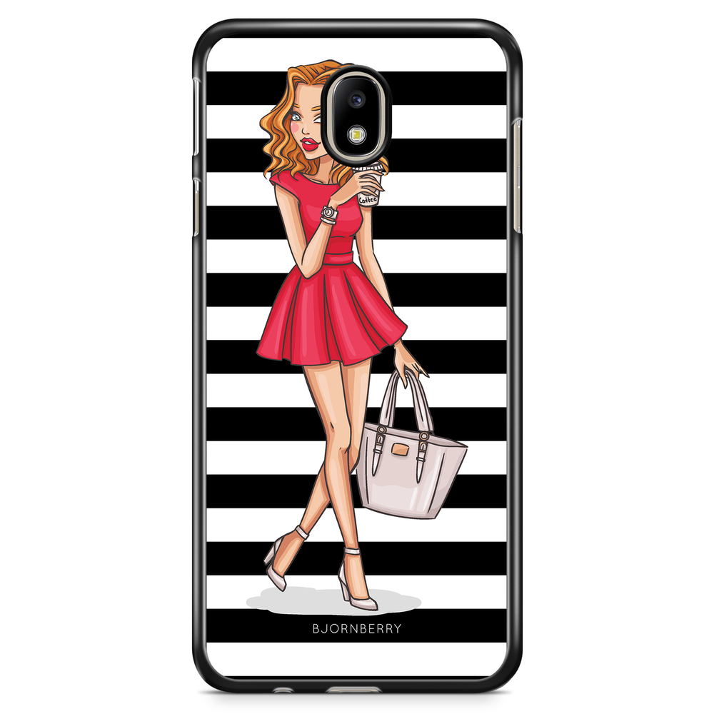 Samsung Galaxy J3 (2017) Skal - Modeskiss Dam Röd