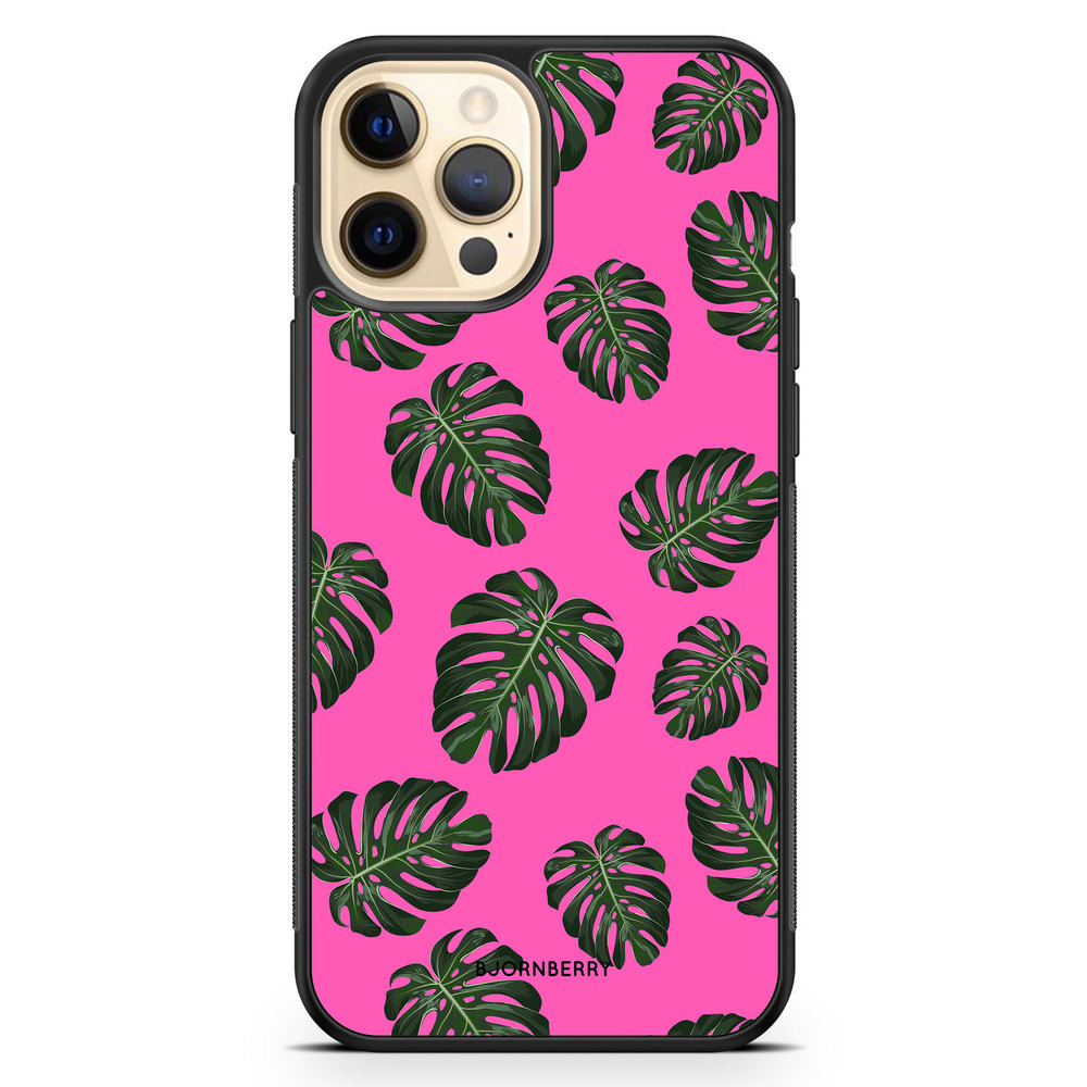 iPhone 12 Pro Max Case - Monstera Pink
