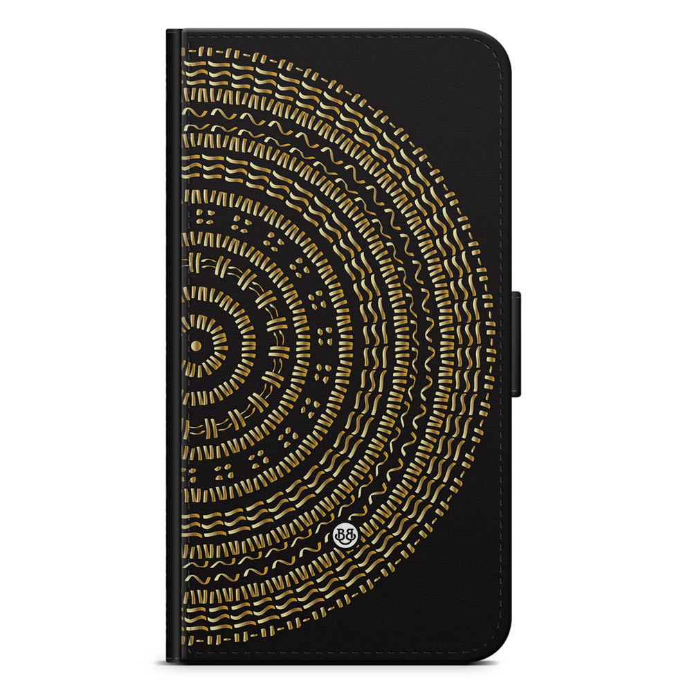Xiaomi 12 Pro Wallet Case - Mandala Gold/Black