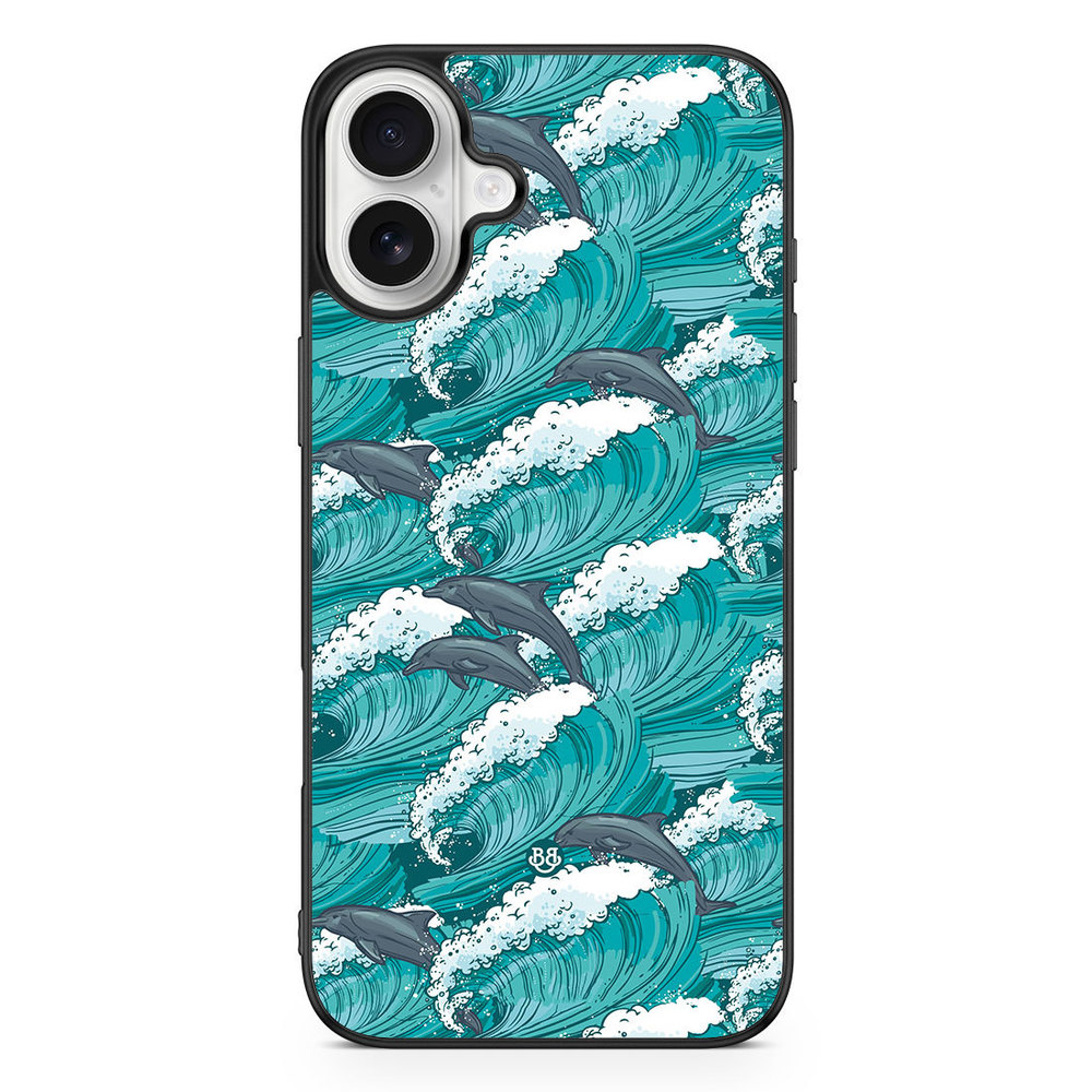 iPhone 16 Plus Case - Waves and Dolphins