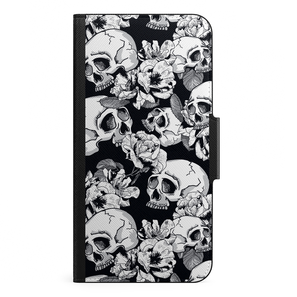 Naive Samsung Galaxy S21 Plus Wallet Case- Skulls & Roses