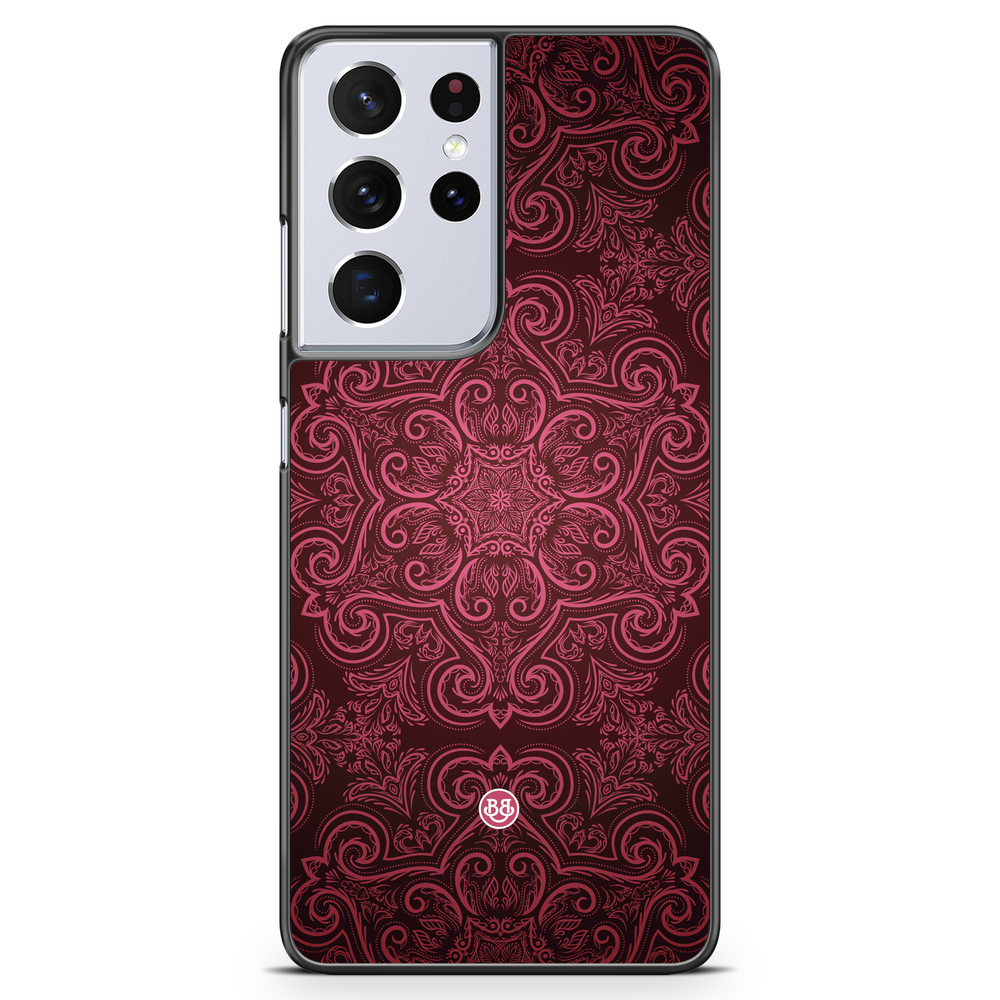 Samsung Galaxy S21 Ultra Case - Red Retro Pattern