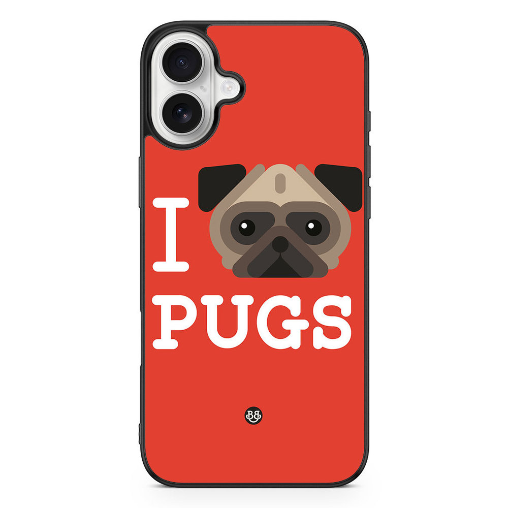 iPhone 16 Plus Case - I Love Pugs