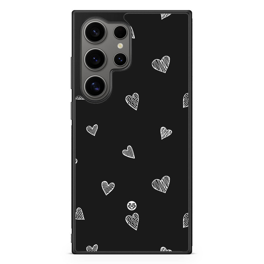 Samsung Galaxy S24 Ultra Case - Black & White Hearts