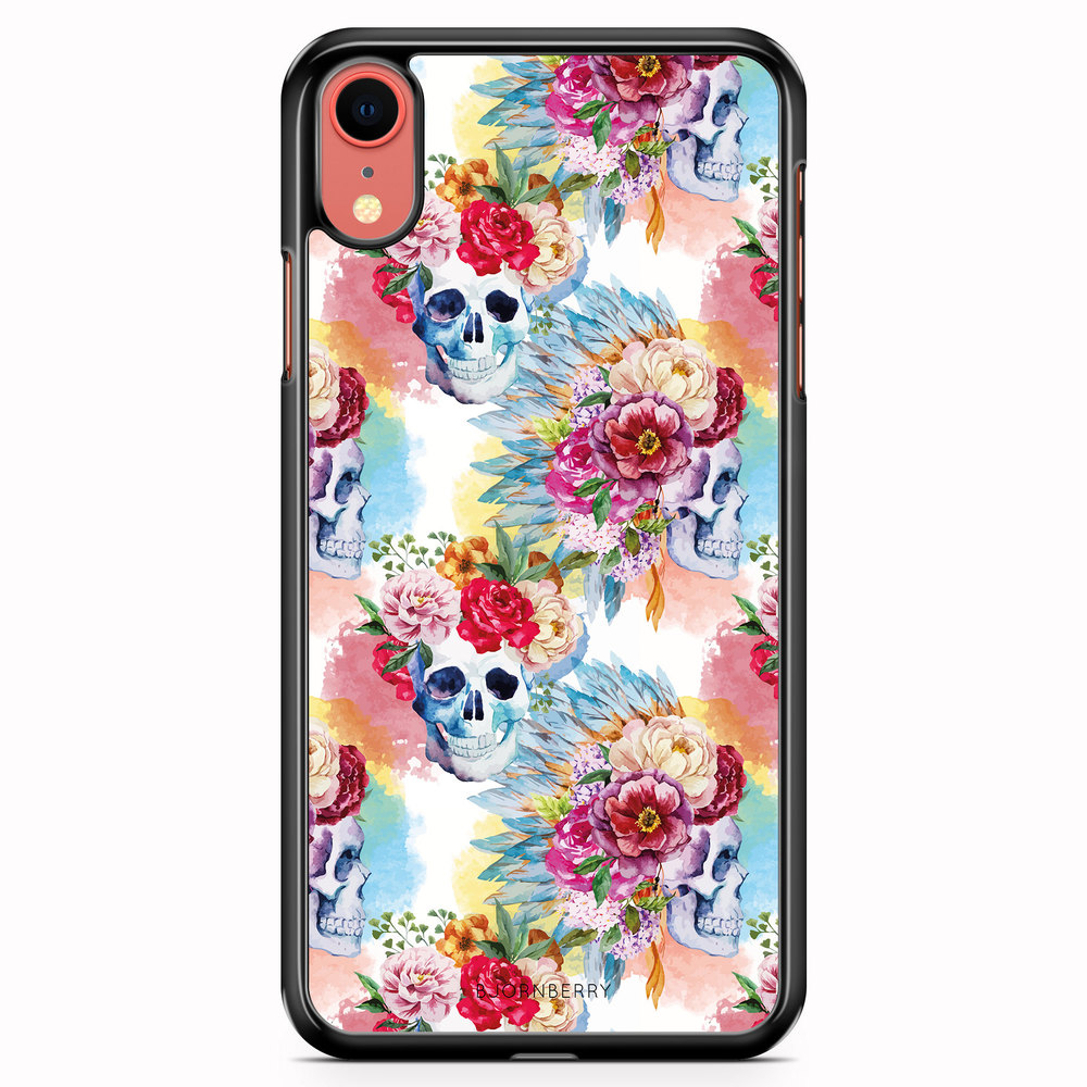iPhone XR Case - Skulls And Flowers