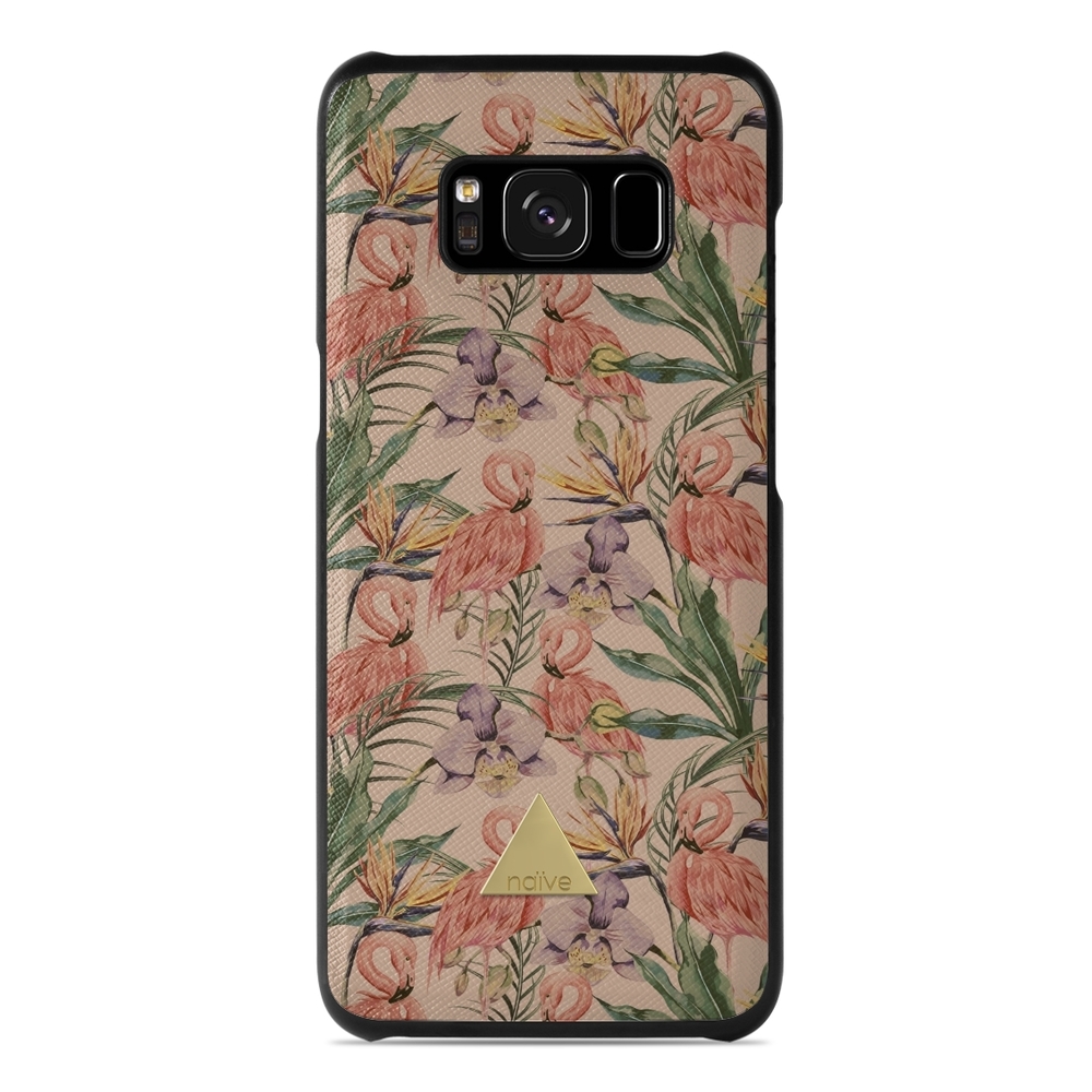 Naive Samsung Galaxy S8 Case - Flamingos & Flowers
