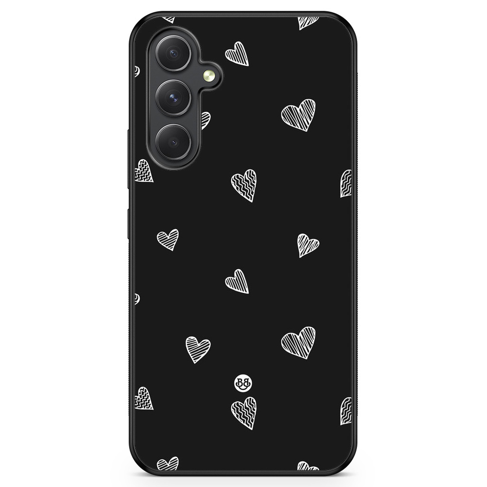 Samsung Galaxy A54 5G Case - Black & White Hearts