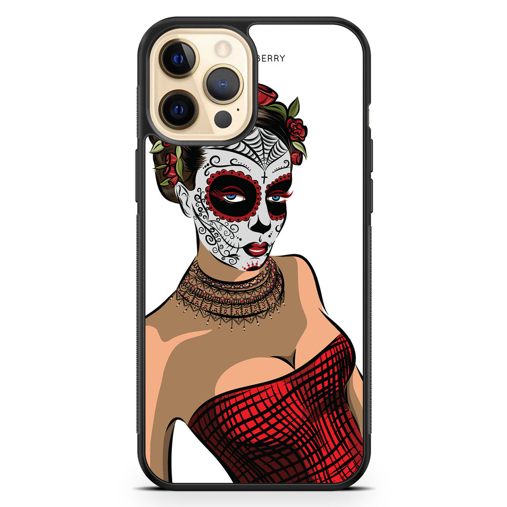 iPhone 12 Pro Max Case - Skull Mask Flowers