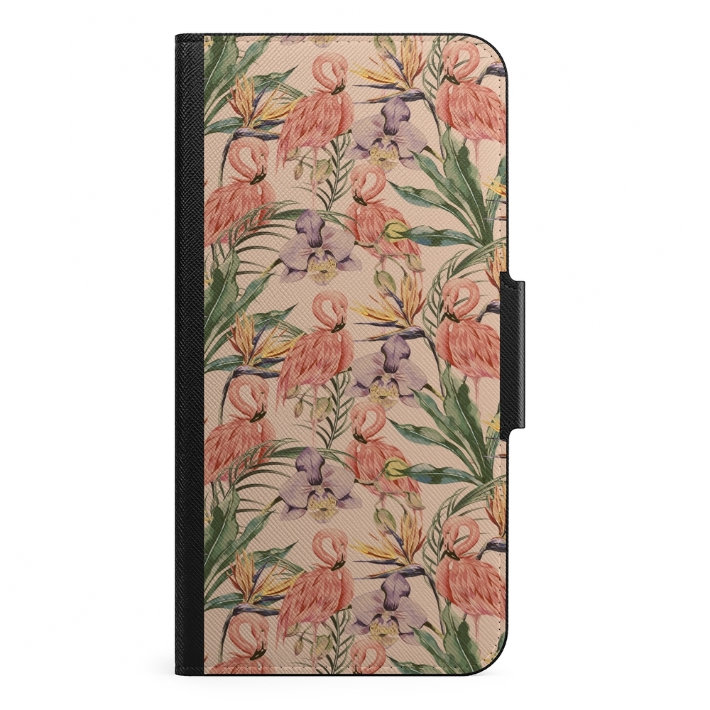 Naive Samsung Galaxy S21 Plus Wallet Case- Flamingos & Flowers