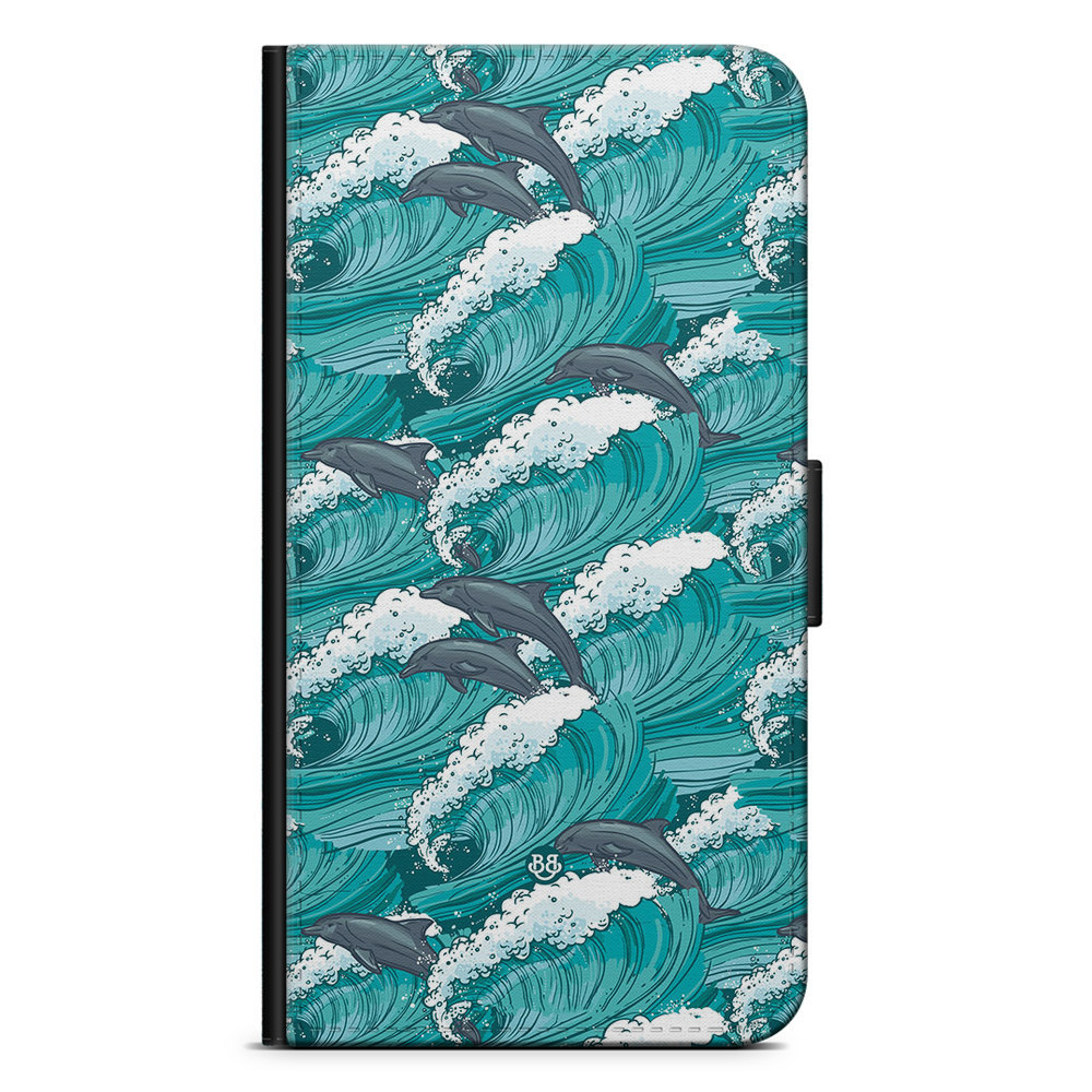 Sony Xperia 1 IV Wallet Case - Waves and Dolphins