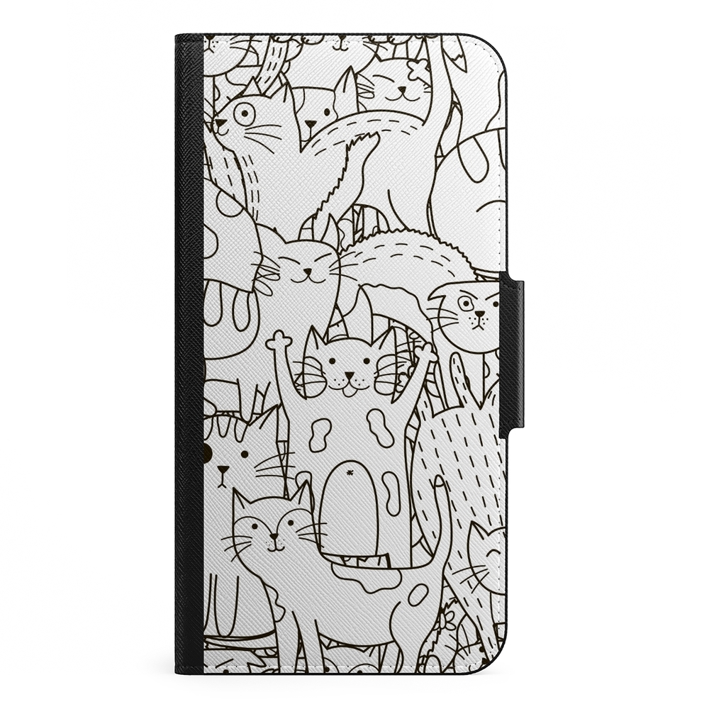 Naive Samsung Galaxy S21 Plus Wallet Case- Cat Doodles