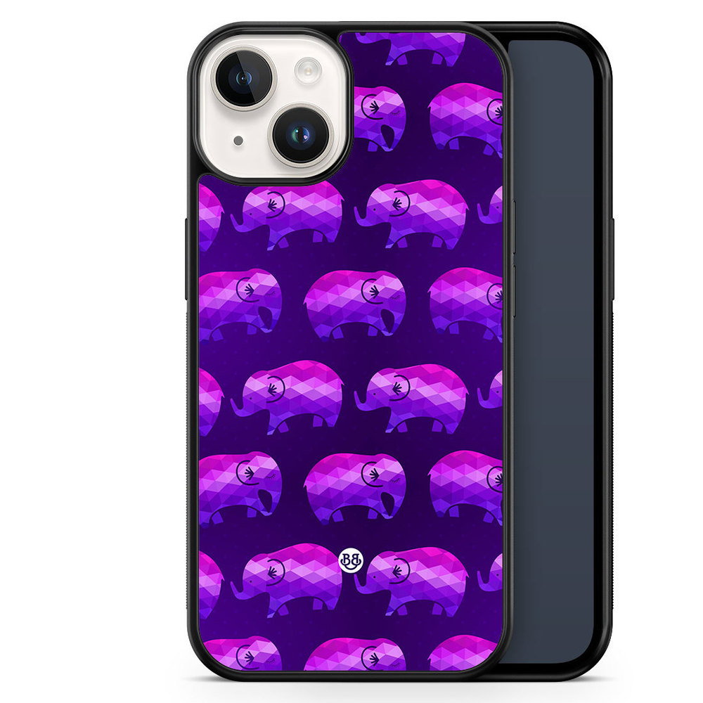 iPhone 14 Case - Purple Elephants