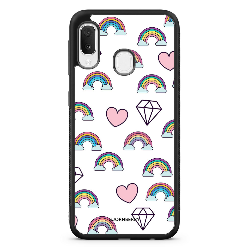 Samsung Galaxy A20e Case - Rainbows & Diamonds