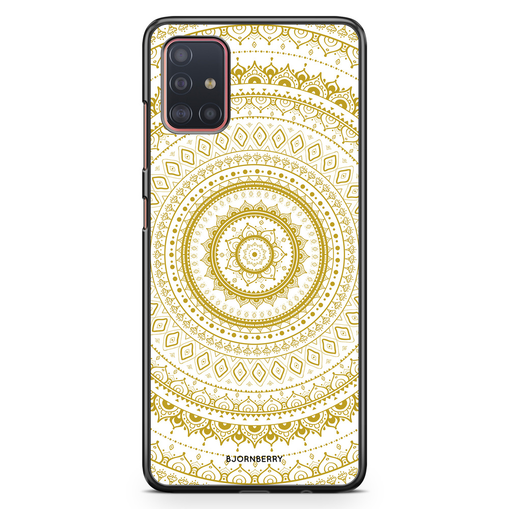 Samsung Galaxy A51 Case - White Gold Mandala