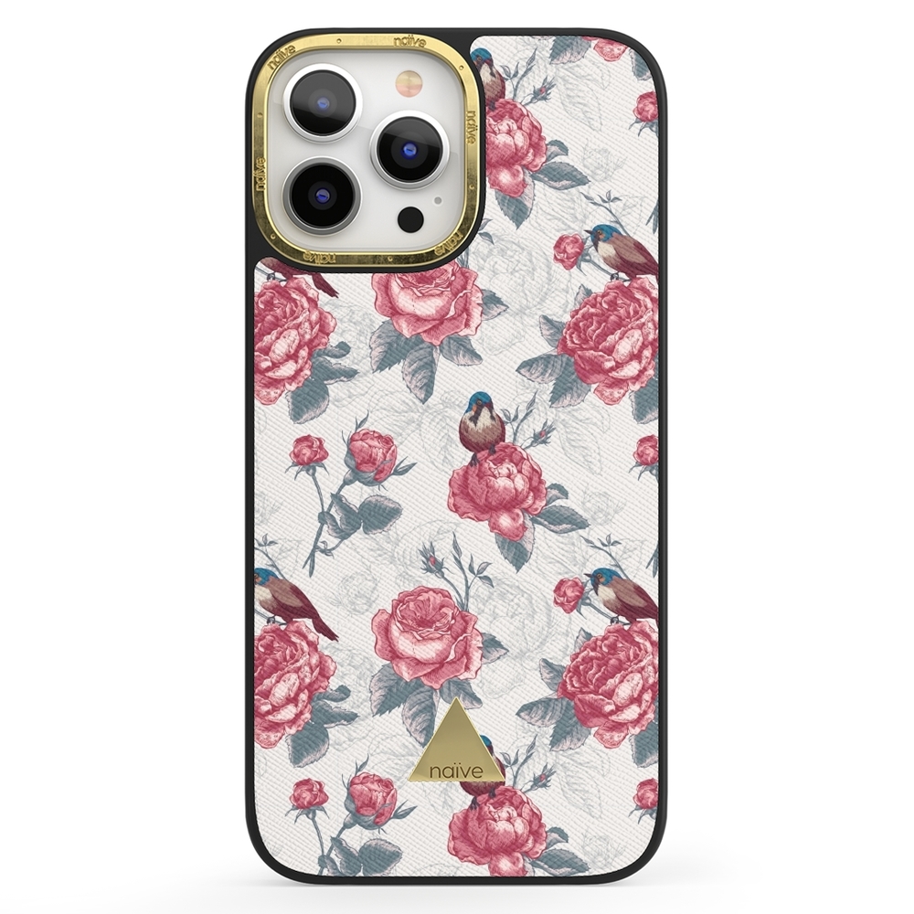 Naive iPhone 13 Pro Max Case - Roses & Birds